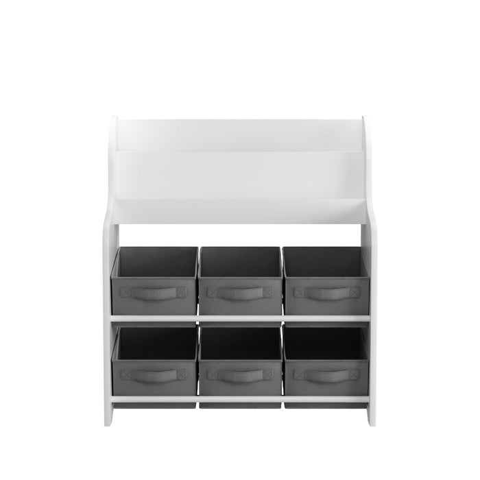 MOONRIVER Children's Bookcase with 6 Storage Bins