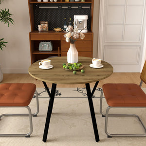 MOONRIVER Round Dining Table for 2-4 People with Sturdy Metal Frame - view 2