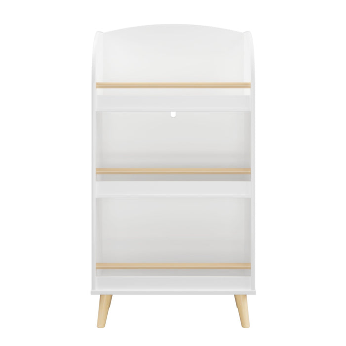 MOONRIVER White 3-Tier Bookshelf with Toy Storage