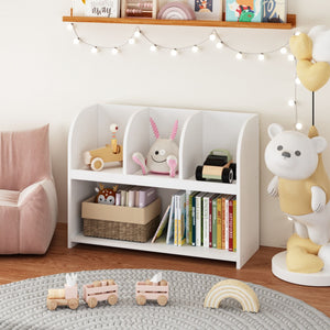 MOONRIVER White Bookcase with 4 Compartments - view 3