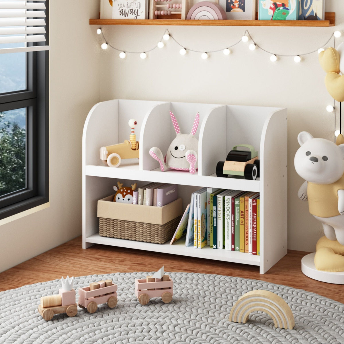 MOONRIVER White Bookcase with 4 Compartments - view 4