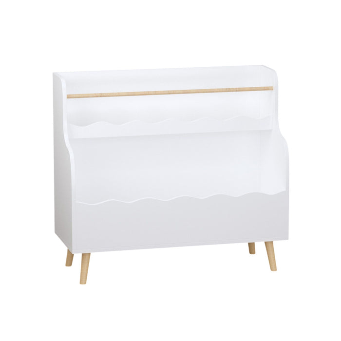 MOONRIVER White Kids Bookcase with Toy Organizer