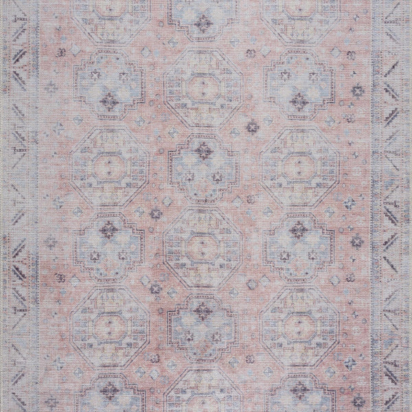 Morcott Peach Washable Area Rug
