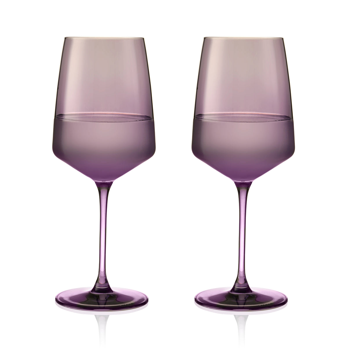 Reserve Nouveau Crystal Wine Glasses in Violet, Set of 2