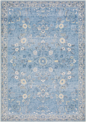 Meyly Blue Washable Area Rug