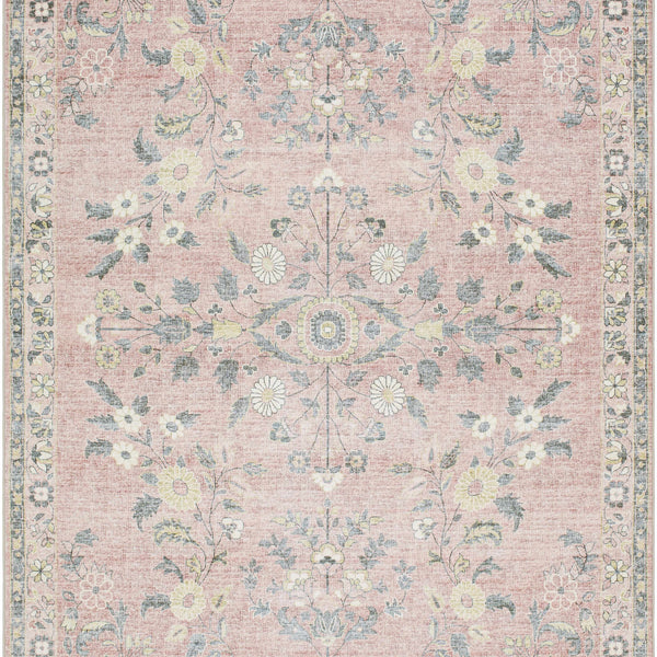 Meyly Pink Washable Area Rug