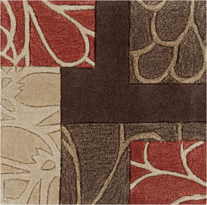 Brick Red-Brown Mosaic Area Rug - Clearance