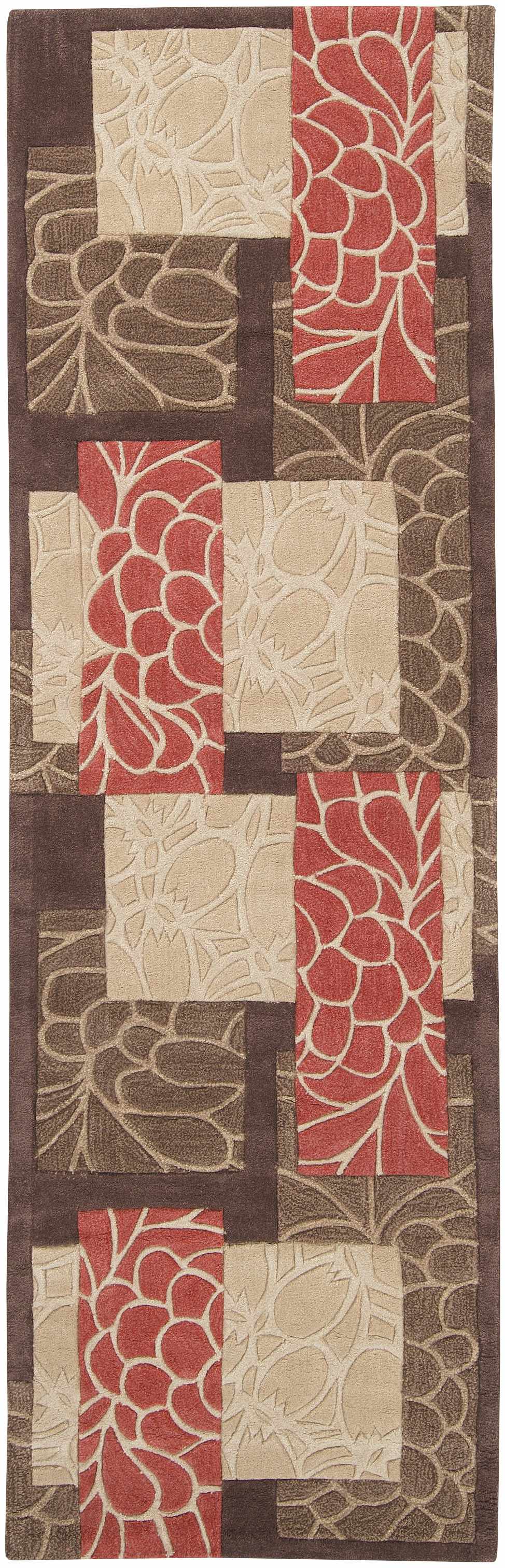 Brick Red-Brown Mosaic Area Rug - Clearance