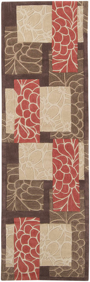 Brick Red-Brown Mosaic Area Rug - Clearance