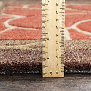 Brick Red-Brown Mosaic Area Rug - Clearance