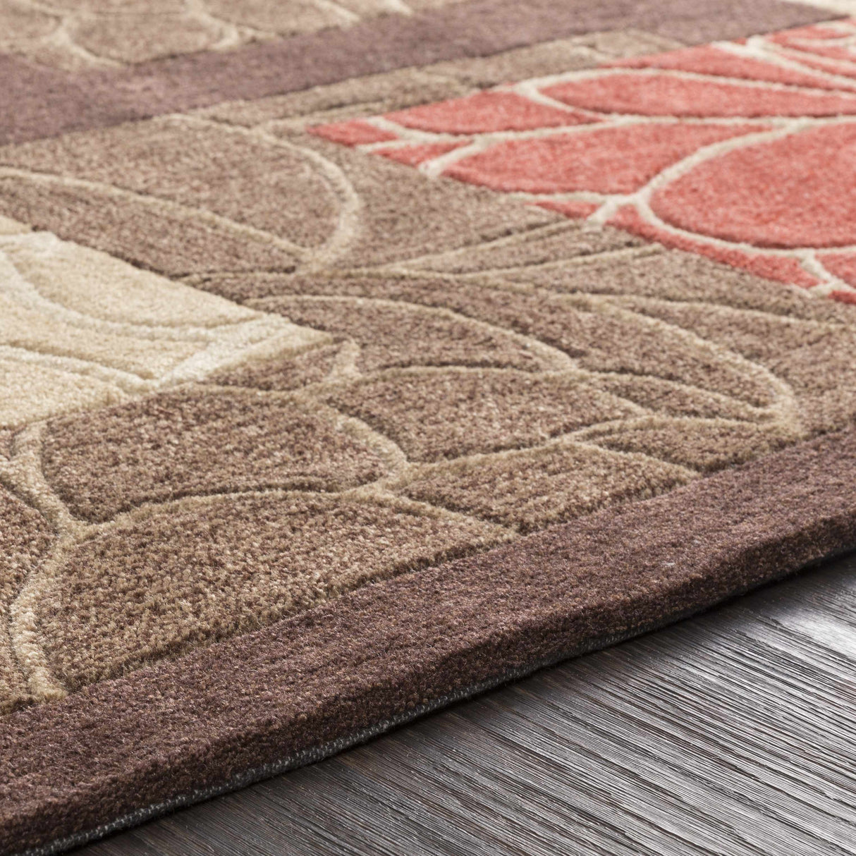 Brick Red-Brown Mosaic Area Rug - Clearance