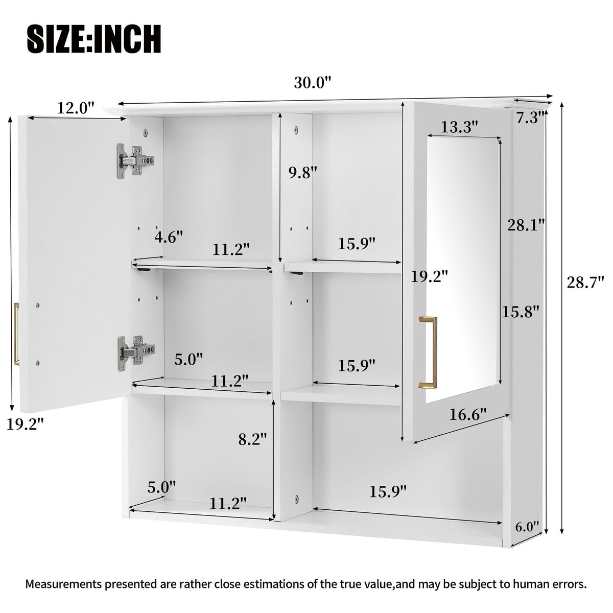 MRS 2 In 1 Wall-Mounted Mirror Cabinet with Adjustable Shelves - view 8