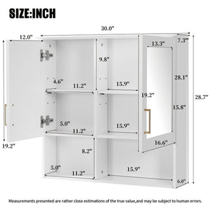 MRS 2 In 1 Wall-Mounted Mirror Cabinet with Adjustable Shelves - view 8