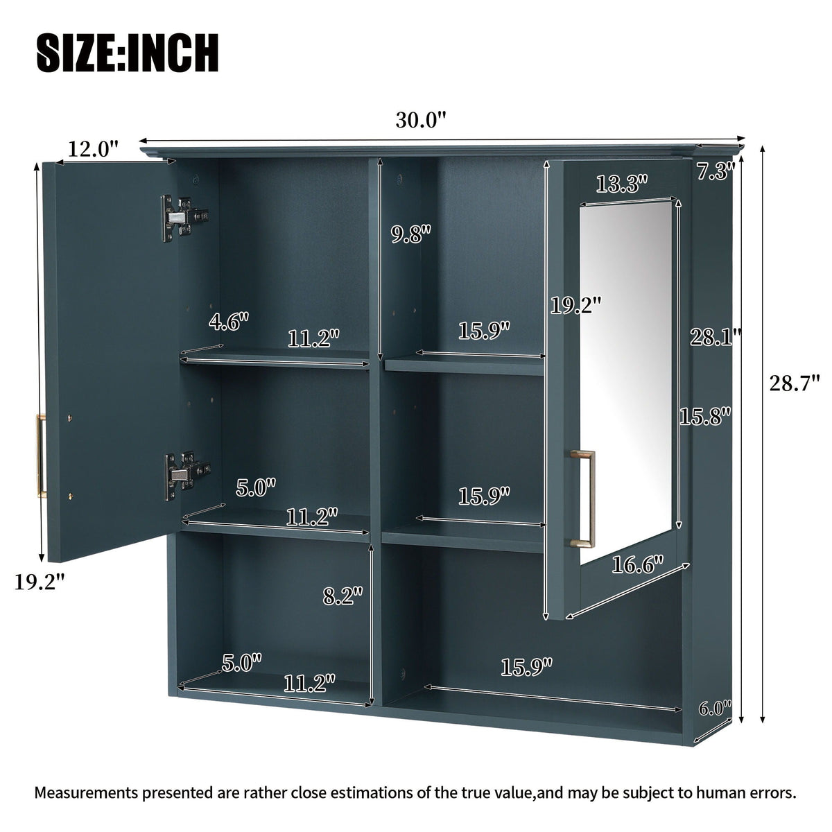 MRS 2 In 1 Wall-Mounted Mirror Cabinet with Adjustable Shelves - view 4