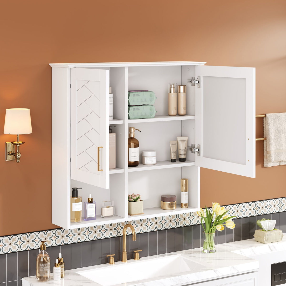 MRS 2 In 1 Wall-Mounted Mirror Cabinet with Adjustable Shelves - view 6