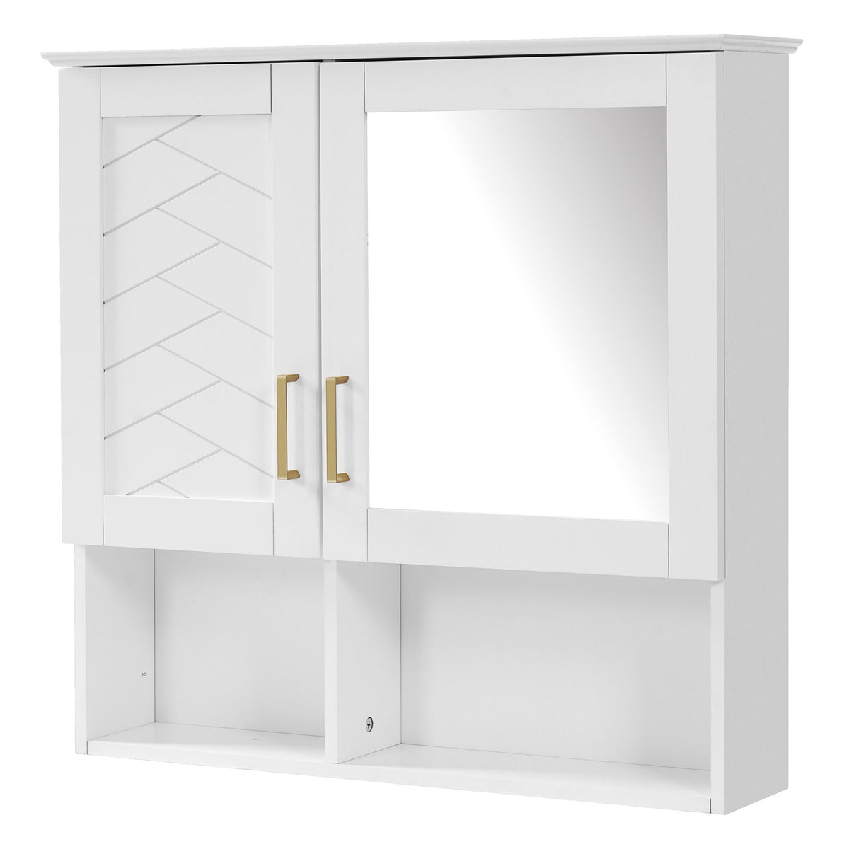 MRS 2 In 1 Wall-Mounted Mirror Cabinet with Adjustable Shelves in White
