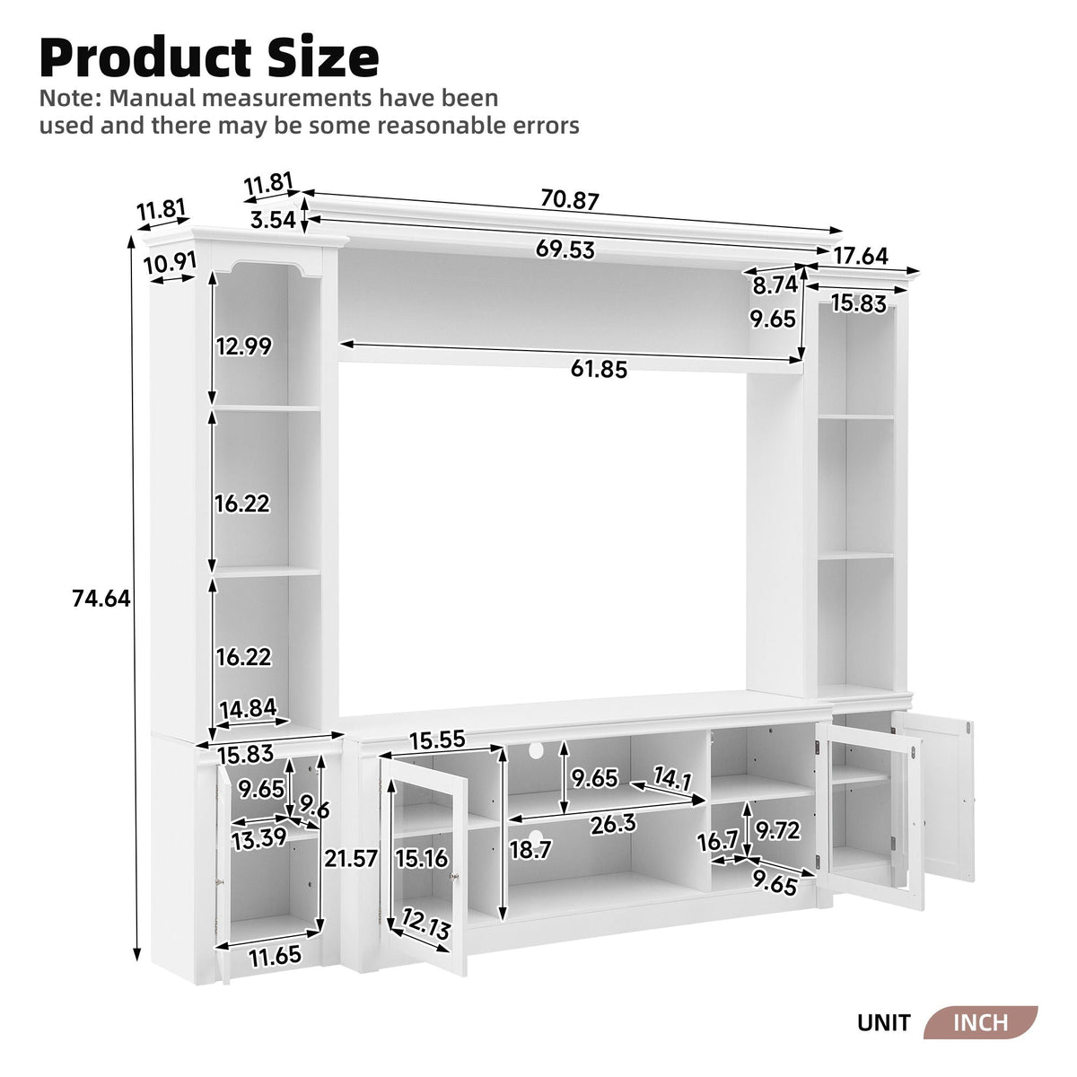 MRS All-In-One TV Stand with Bookcase for TVs Up To 65" - view 6