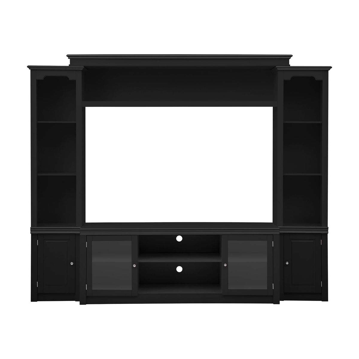MRS All-In-One TV Stand with Bookcase for TVs Up To 65" in Black