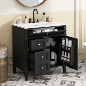 MRS Bathroom Vanity with Ceramic Sink and Multiple Storage Drawers - view 8