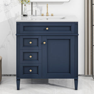 MRS Bathroom Vanity with Ceramic Sink and Multiple Storage Drawers - view 11