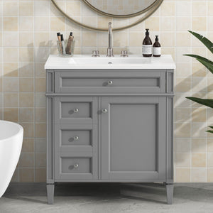 MRS Bathroom Vanity with Ceramic Sink and Multiple Storage Drawers - view 3