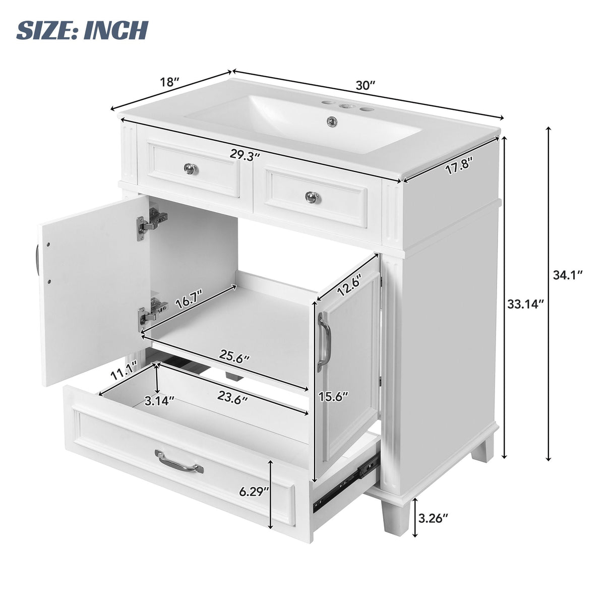 MRS Bathroom Vanity with Sink and Storage Cabinet - view 10