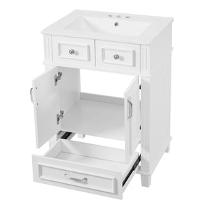 MRS Bathroom Vanity with Sink and Storage Cabinet in White - view 2