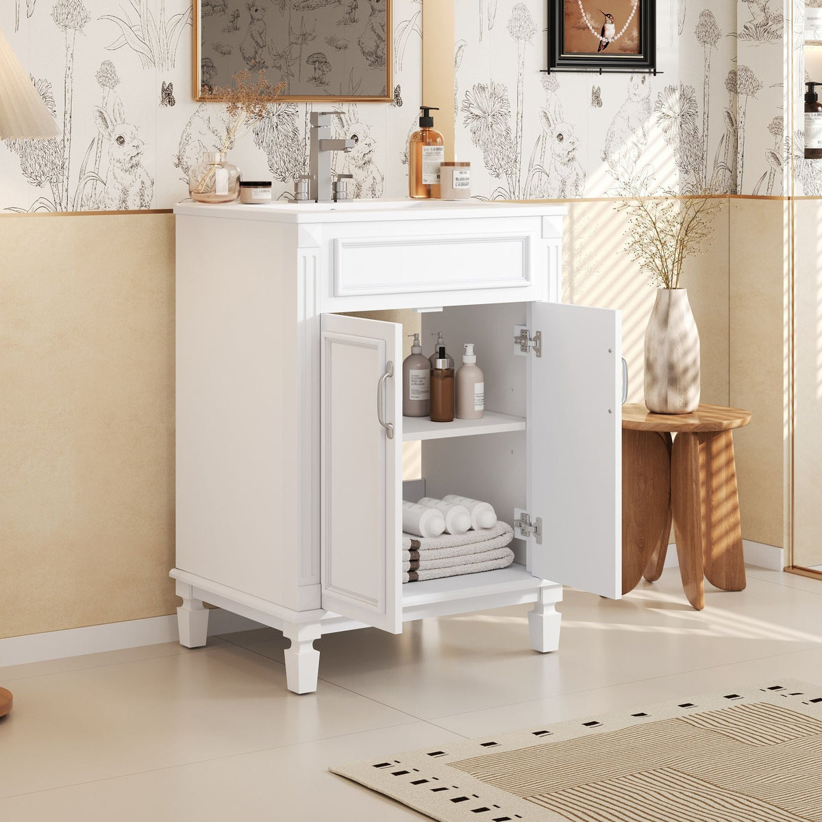 MRS Bathroom Vanity With Top Sink and Soft Closing Doors