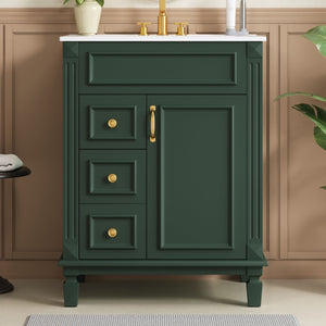 MRS Compact Bathroom Vanity with Ceramic Sink and Storage Drawers - view 2