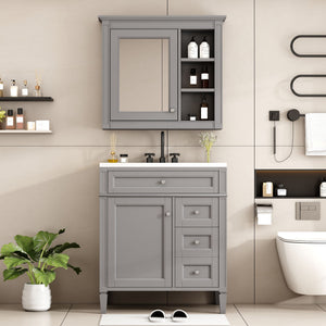 MRS Gray Bathroom Vanity with Ceramic Sink - view 2