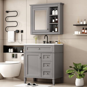 MRS Gray Bathroom Vanity with Ceramic Sink - view 3