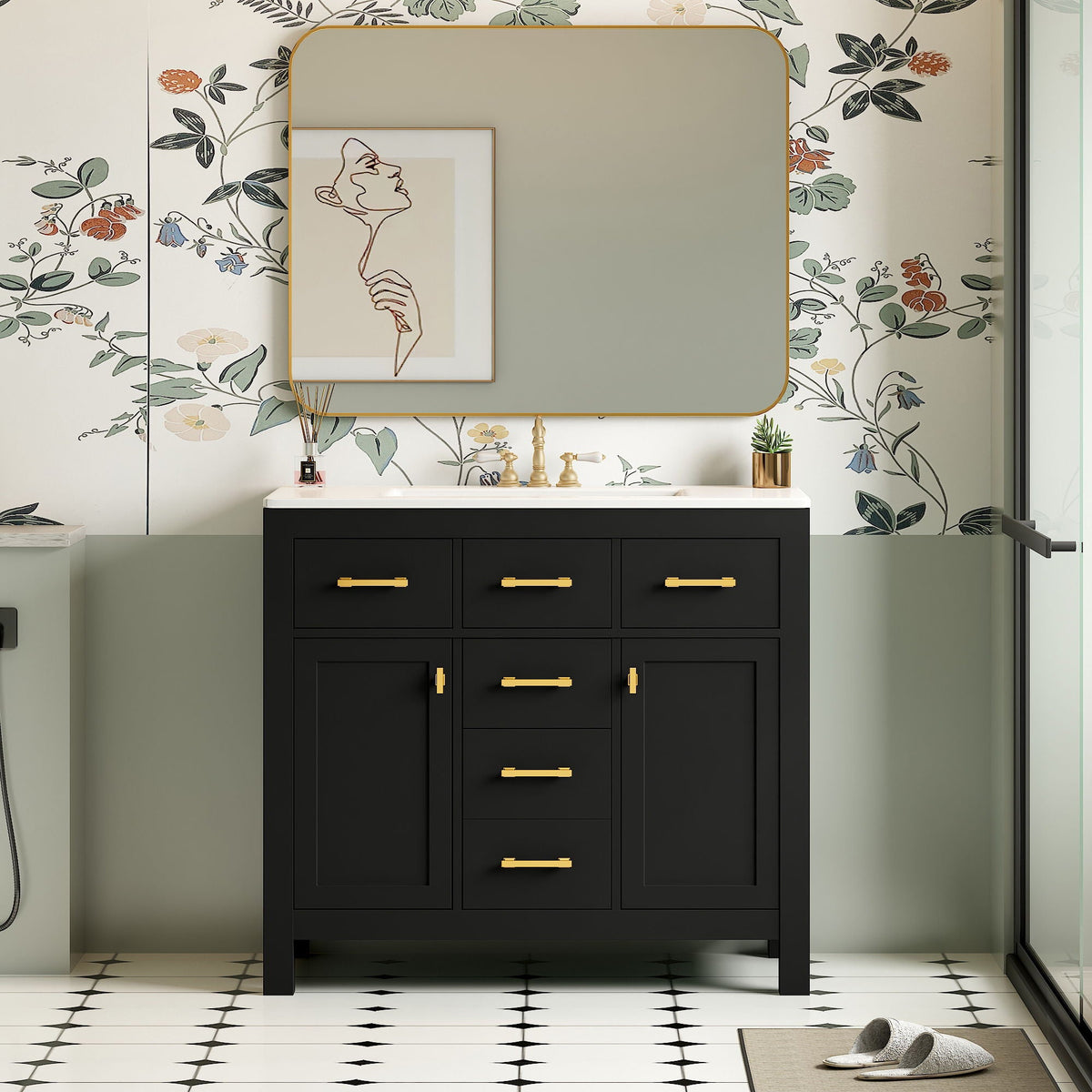 MRS Modern Bathroom Vanity With 36" Resin Sink - view 7