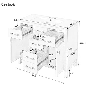 MRS Modern Bathroom Vanity With 36" Resin Sink - view 5