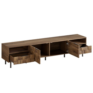 MRS Natural Finish TV Stand with 2 Drawers for TVs Up to 85"