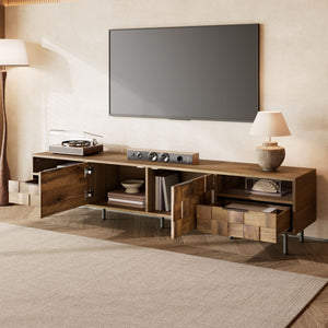 MRS Natural Finish TV Stand with 2 Drawers for TVs Up to 85" - view 4