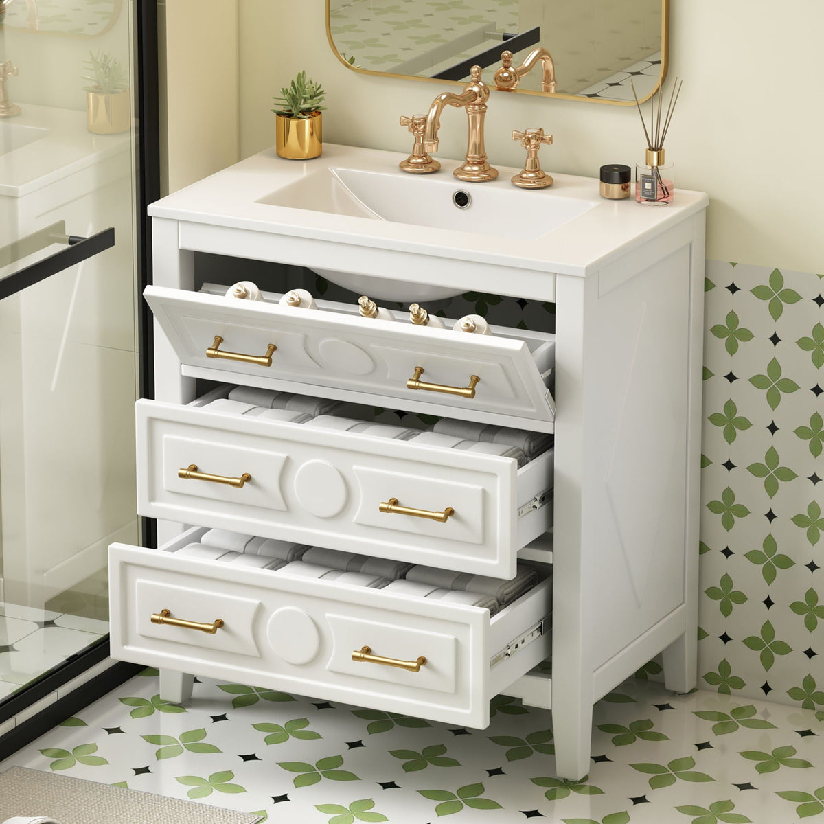MRS Retro Bathroom Vanity with Sink Combo - view 2