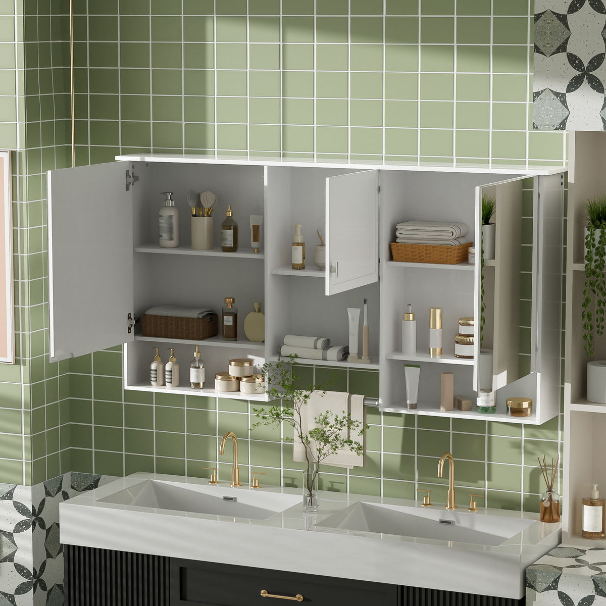 MRS Wall-Mount 3-In-1 Mirror Cabinet with Adjustable Shelf - view 4