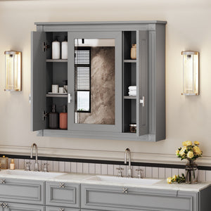 MRS Wall Mounted Bathroom Cabinet with Mirror and 4 Shelves - view 2