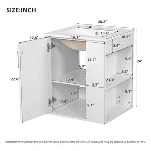 MRS Wall Mounted Bathroom Cabinet with Side Shelf and Sink - view 3