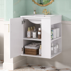 MRS Wall Mounted Bathroom Cabinet with Side Shelf and Sink - view 4