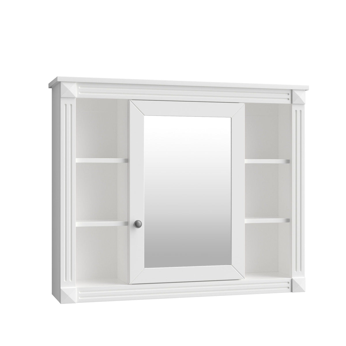 MRS Wall Mounted Bathroom Storage Cabinet with Mirror in White