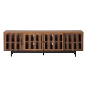 MRS Walnut TV Stand with Closed Storage & Cable Management