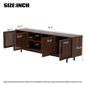 MRS Walnut TV Stand with Closed Storage & Cable Management - view 3
