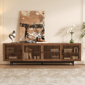 MRS Walnut TV Stand with Closed Storage & Cable Management - view 4