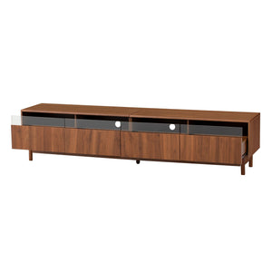 MRS Walnut TV Stand with Fluted Drawers