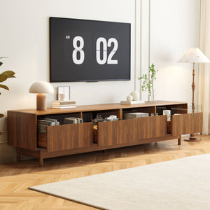 MRS Walnut TV Stand with Fluted Drawers - view 4