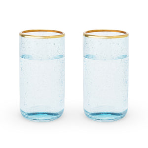 Aqua Bubble Glass Tumbler Set