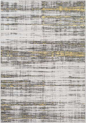 Moy Gray&Yellow Striped Area Rug - Clearance
