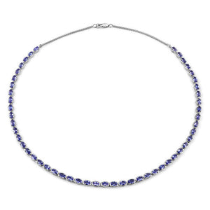 10.00 Carat Genuine Tanzanite .925 Sterling Silver Necklace