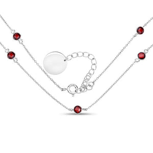 2.10 Carat Genuine Garnet .925 Sterling Silver Necklace